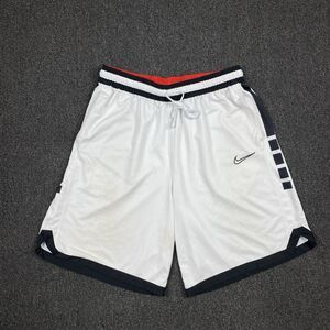 Nike Dri Fit Elite Shorts Stripe Basketball White/Black DD0563 Size 2XL XXL